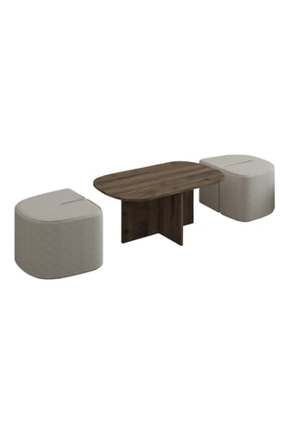 Table basse et 2 poufs