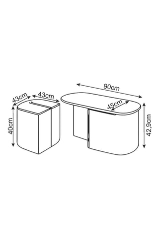 Table basse et 2 poufs