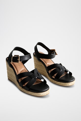 Sandali con zeppa - Nero