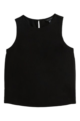 Top in lino - Nero