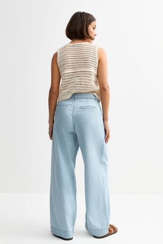 Jeans wide legs a vita alta - Azzurro