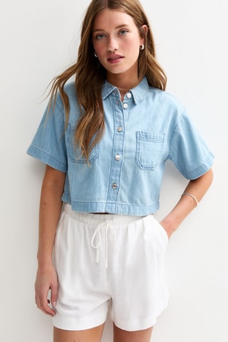 Giacca loose in jeans - Azzurro