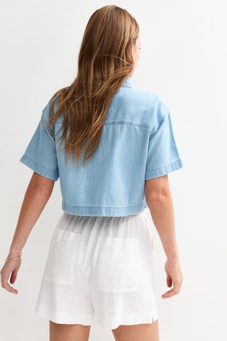 Giacca loose in jeans - Azzurro