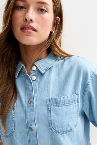 Giacca loose in jeans - Azzurro
