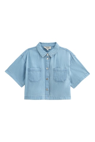 Giacca loose in jeans - Azzurro