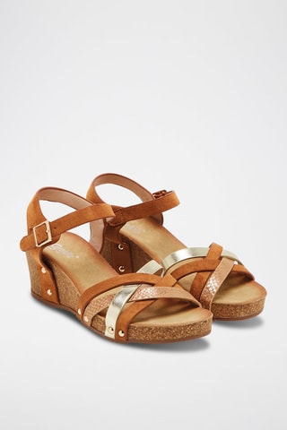 Sandálias com cunha - Camel