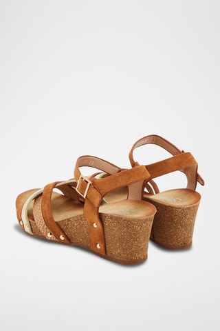 Sandálias com cunha - Camel