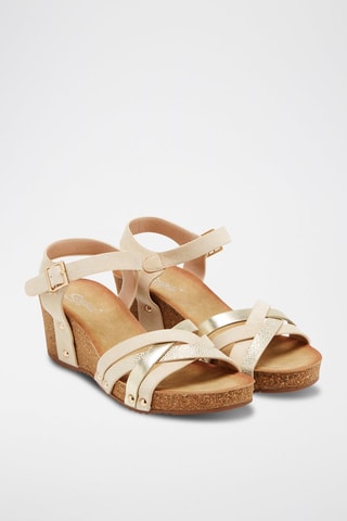 Sandálias com cunha - Bege