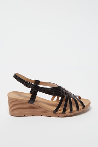 Sandálias com cunha Preto