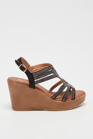 Sandálias com cunha - Preto