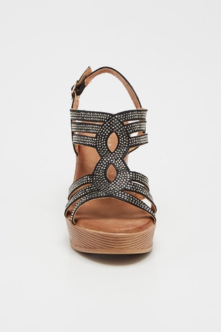 Sandálias com cunha - Preto