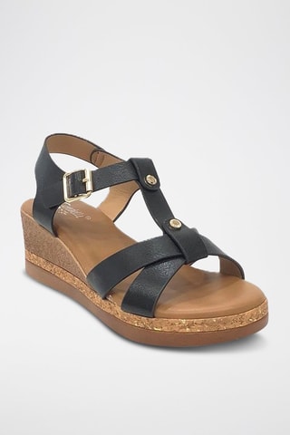 Sandálias com cunha - Preto