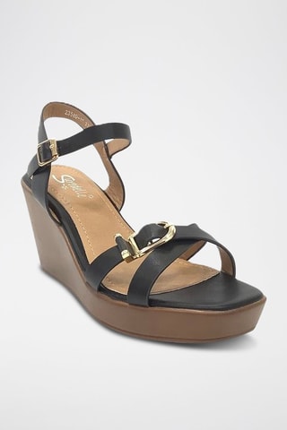 Sandálias com cunha - Preto