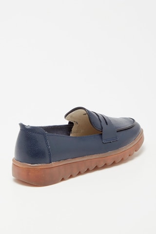 Mocassins em couro Azul-escuro