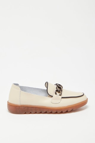 Mocassins em couro Bege