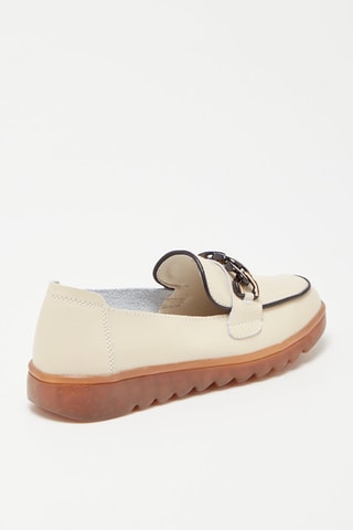 Mocassins em couro Bege