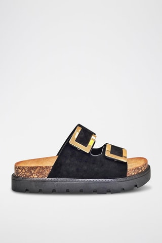 Mules com plataforma - Preto