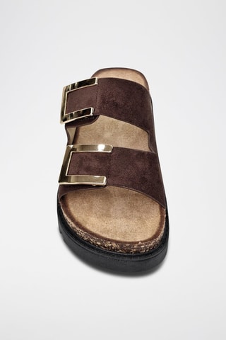 Mules com plataforma - Castanho