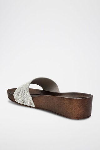 Mules com cunha - Prateado