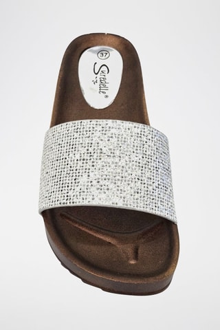 Mules com cunha - Prateado