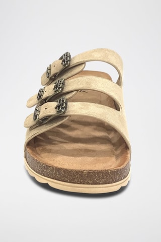 Mules com cunha - Bege