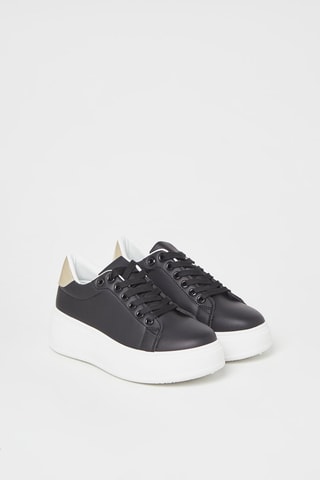 Sapatilhas com plataforma - Preto e branco