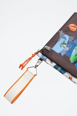 Pochette - Marron et bleu