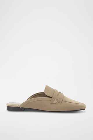 Mules en nubuck - Taupe