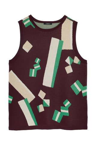 Débardeur - Marron foncé et blanc