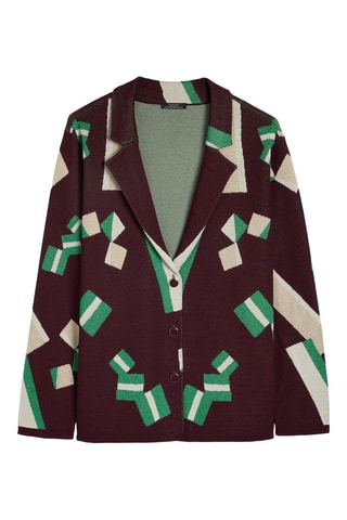 Veste - Marron foncé et blanc