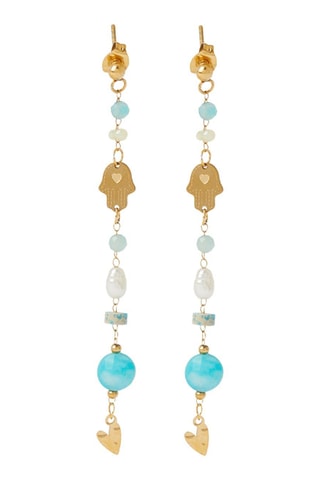 Boucles d’oreilles - Doré et bleu