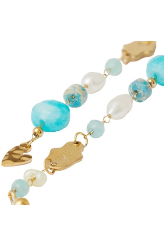 Boucles d’oreilles - Doré et bleu