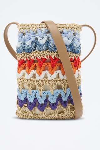 Sac bandoulière - Beige et bleu