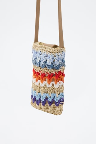 Sac bandoulière - Beige et bleu