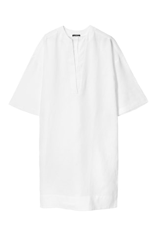 Vestido direito em linho - Branco