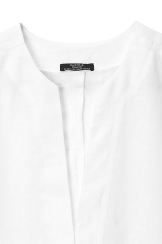 Vestido direito em linho - Branco