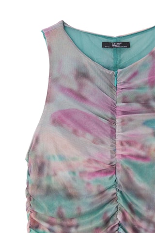 Vestido drapeado tie and dye - Cinzento-escuro