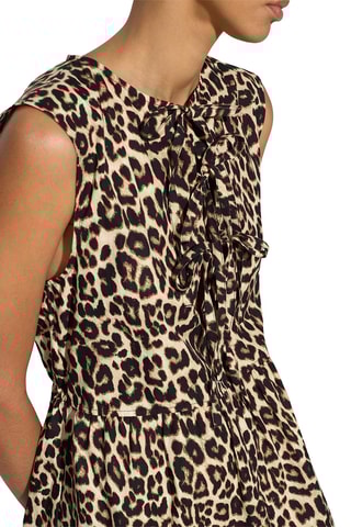 Vestido estilo patinadora - Bege e castanho-claro