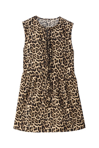 Vestido estilo patinadora - Bege e castanho-claro