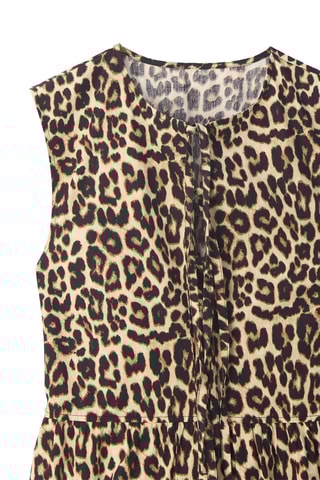 Vestido estilo patinadora - Bege e castanho-claro