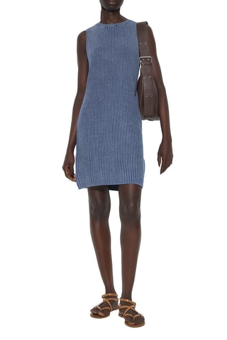 Vestido direito - Azul-cobalto