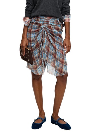 Jupe droite - Bordeaux et ciel