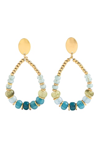 Boucles d’oreilles - Doré et turquoise