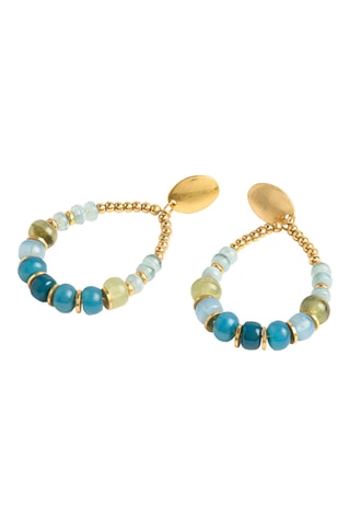 Boucles d’oreilles - Doré et turquoise