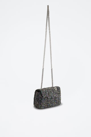 Sac bandoulière en tweed - Gris foncé chiné