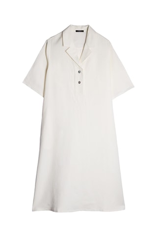 Vestido trapézio em linho - Branco