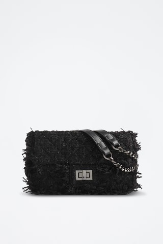Sac porté épaule en tweed - Noir