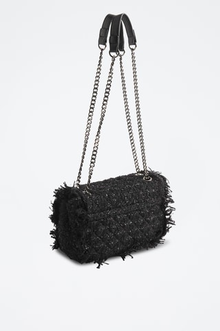 Sac porté épaule en tweed - Noir