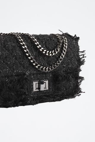 Sac porté épaule en tweed - Noir