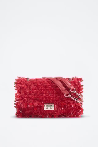 Sac porté épaule en tweed - Rouge